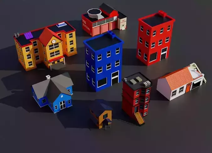 Low Poly Winter House Pack - Game Ready 3D Models