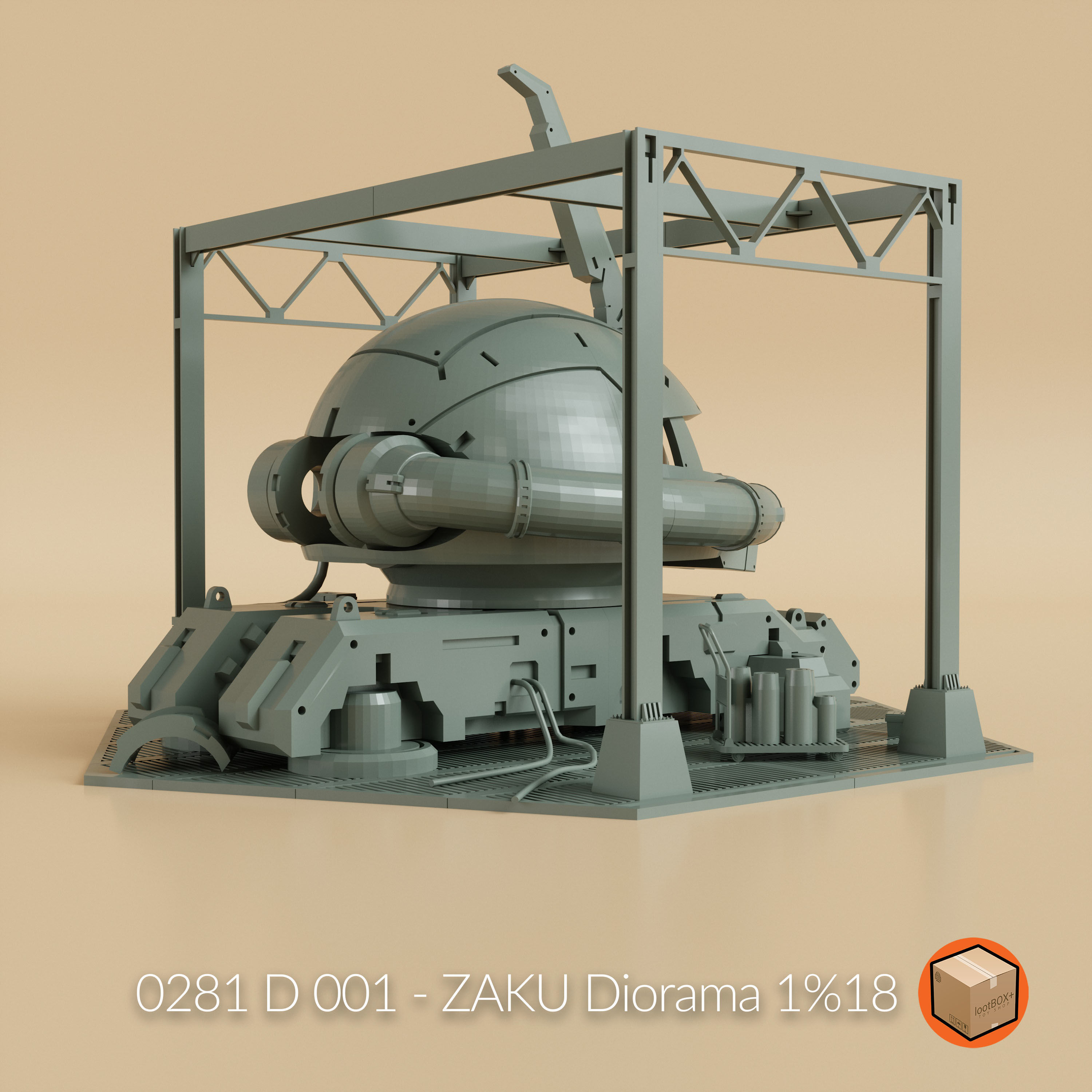 D 001 - ZAKU Diorama 3D print model_4