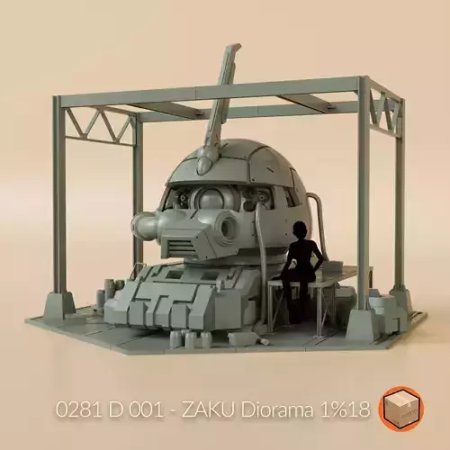 D 001 - ZAKU Diorama 3D print model