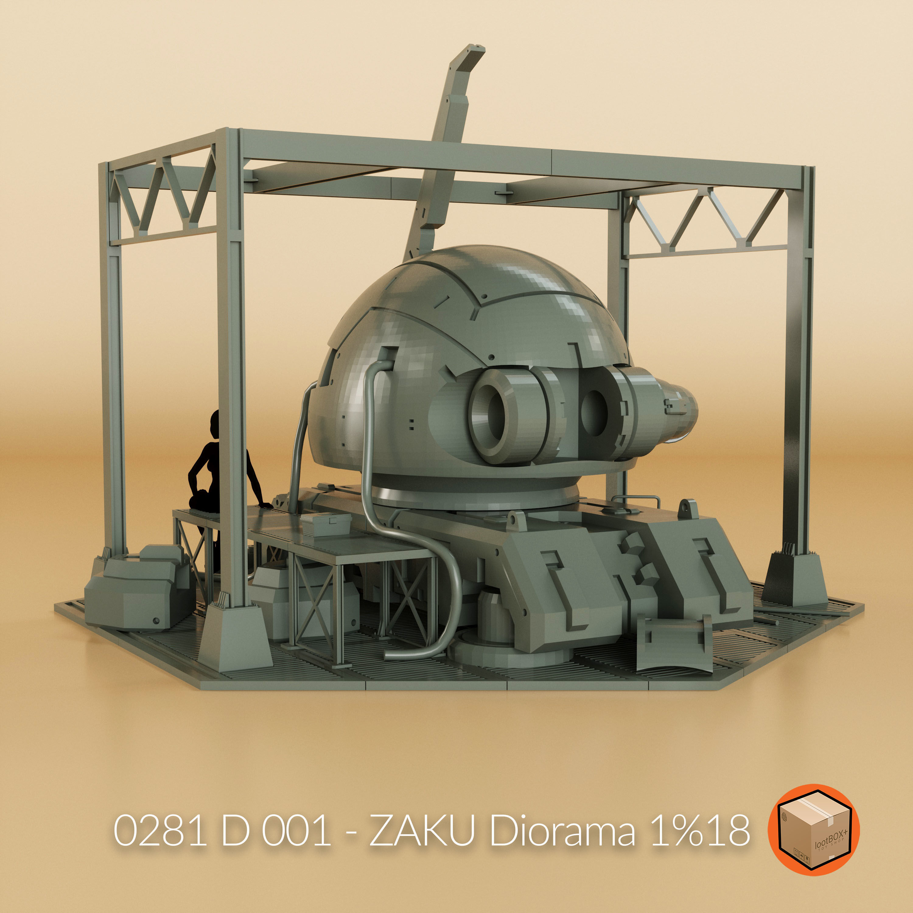 D 001 - ZAKU Diorama 3D print model_3