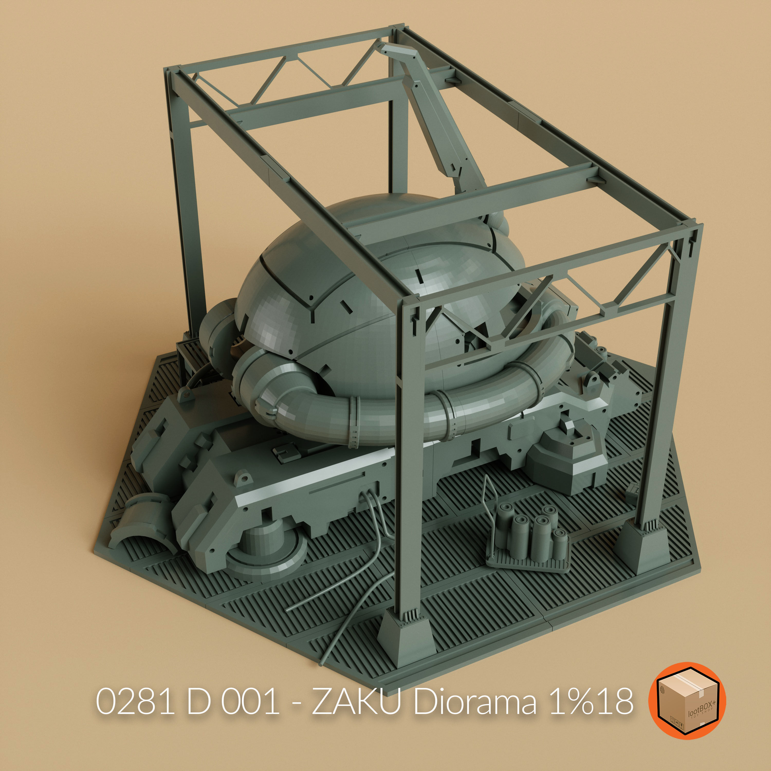 D 001 - ZAKU Diorama 3D print model_5