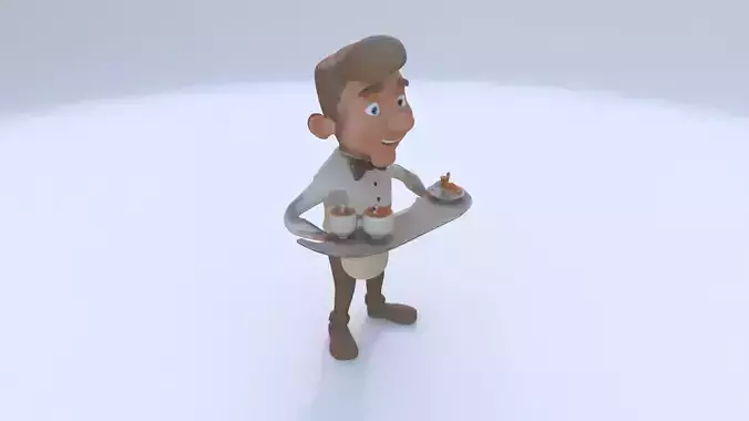 Waiter male 3D model