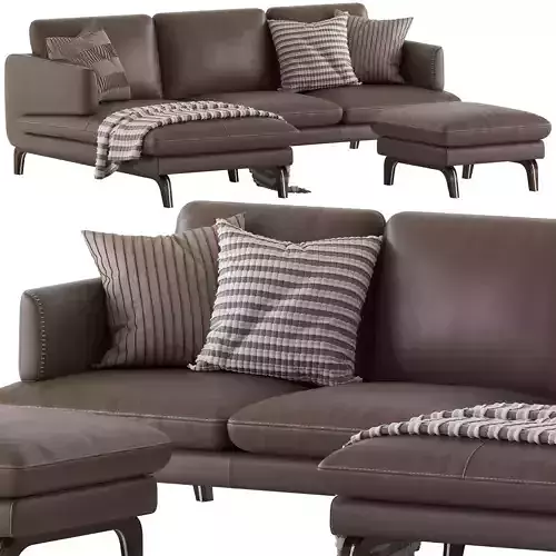 MaxDivani Espirit Corner Sofa and Ottoman