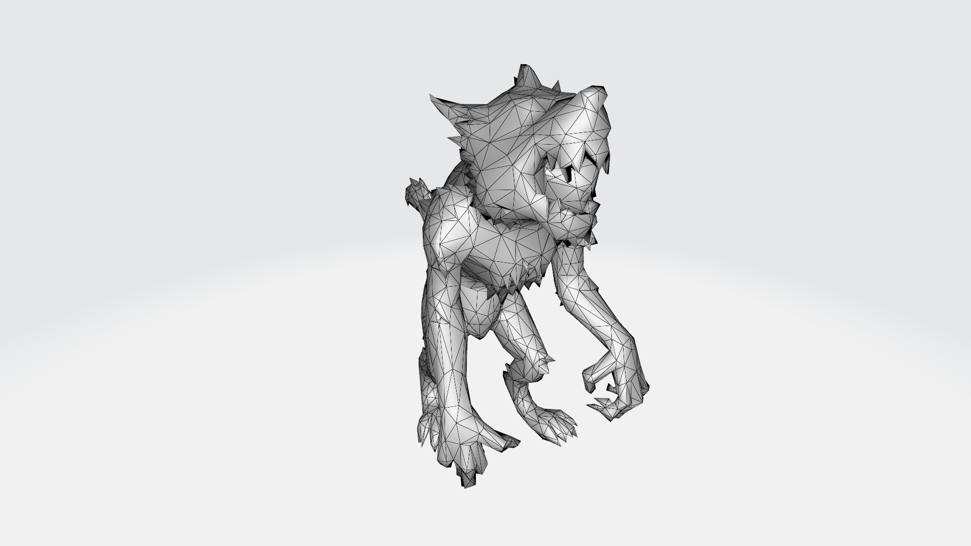 Werewolf Low-poly 3D model_9