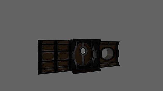LARGE WALLS and DOOR STEAMPUNK PACKAGE - RogueFilmProductions Low-poly 3D model