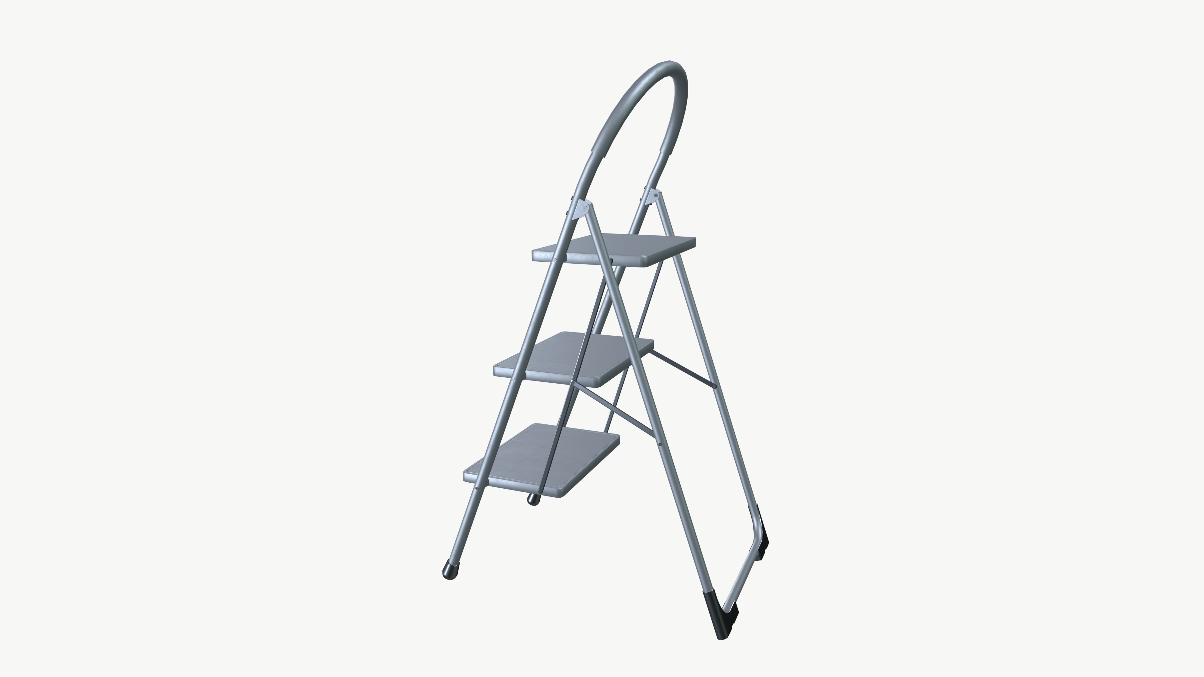 Small ladder Low-poly 3D model_4