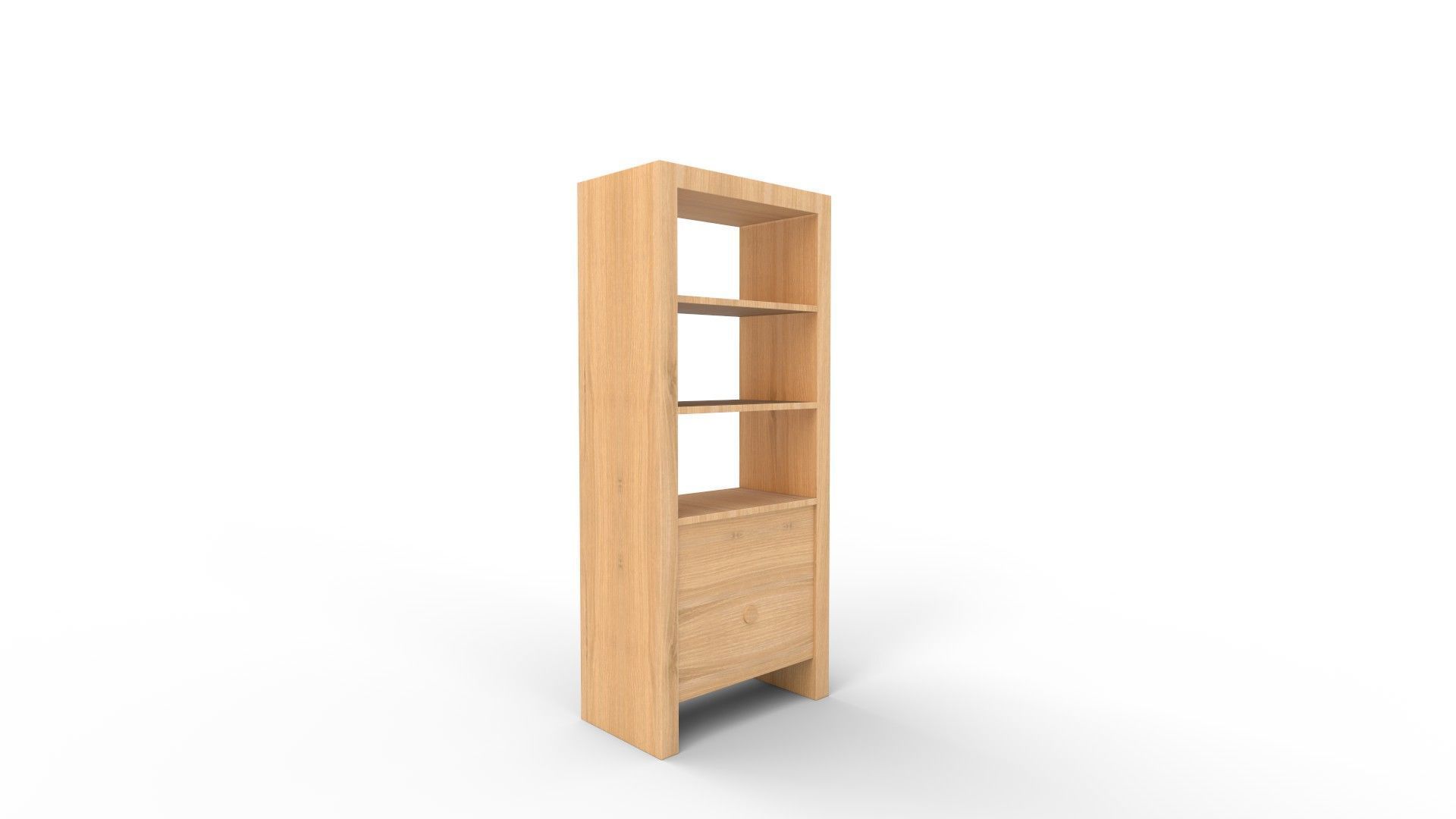 Baja Natural Storage Bookcase 3D model_4