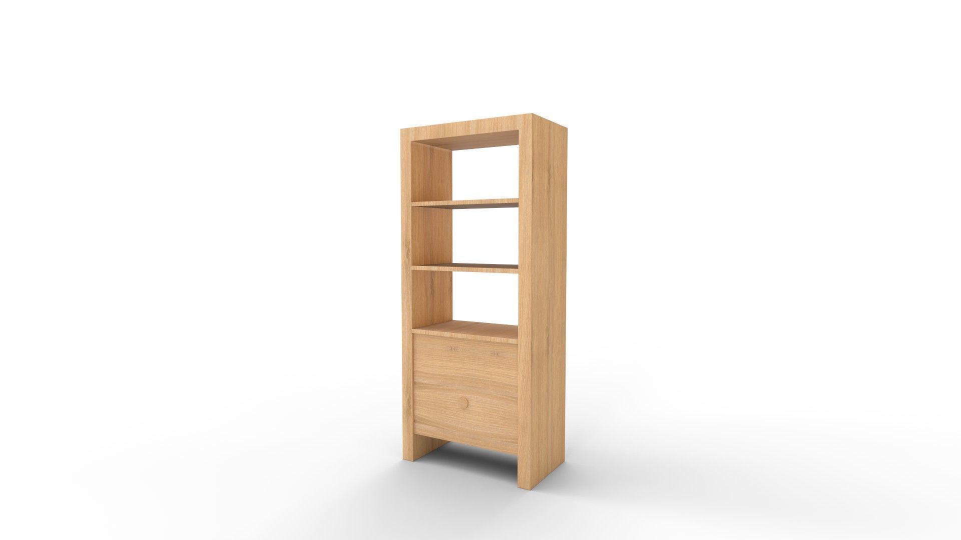 Baja Natural Storage Bookcase 3D model_6
