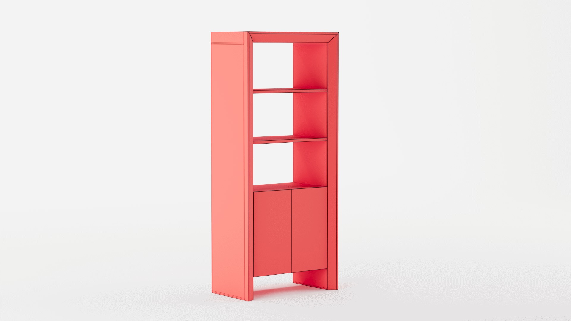Baja Natural Storage Bookcase 3D model_11