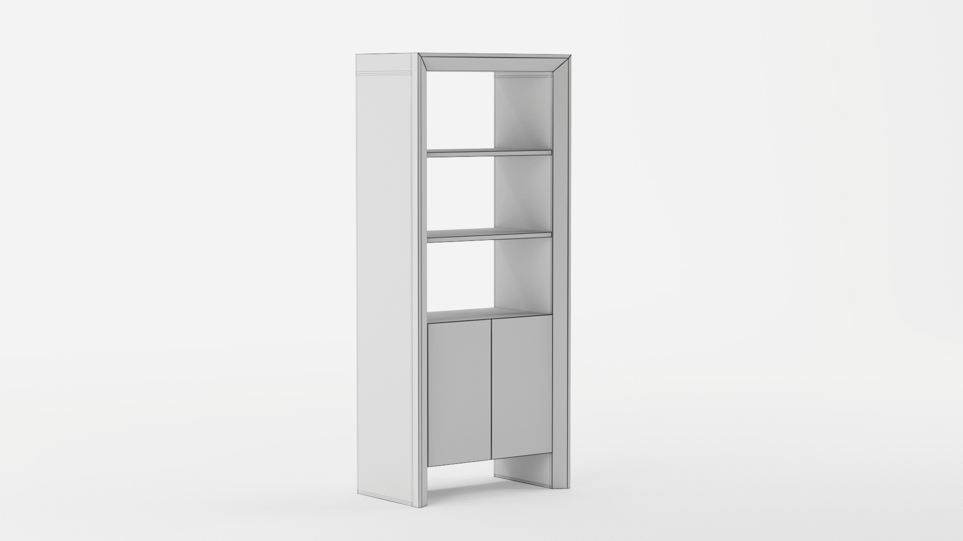 Baja Natural Storage Bookcase 3D model_10