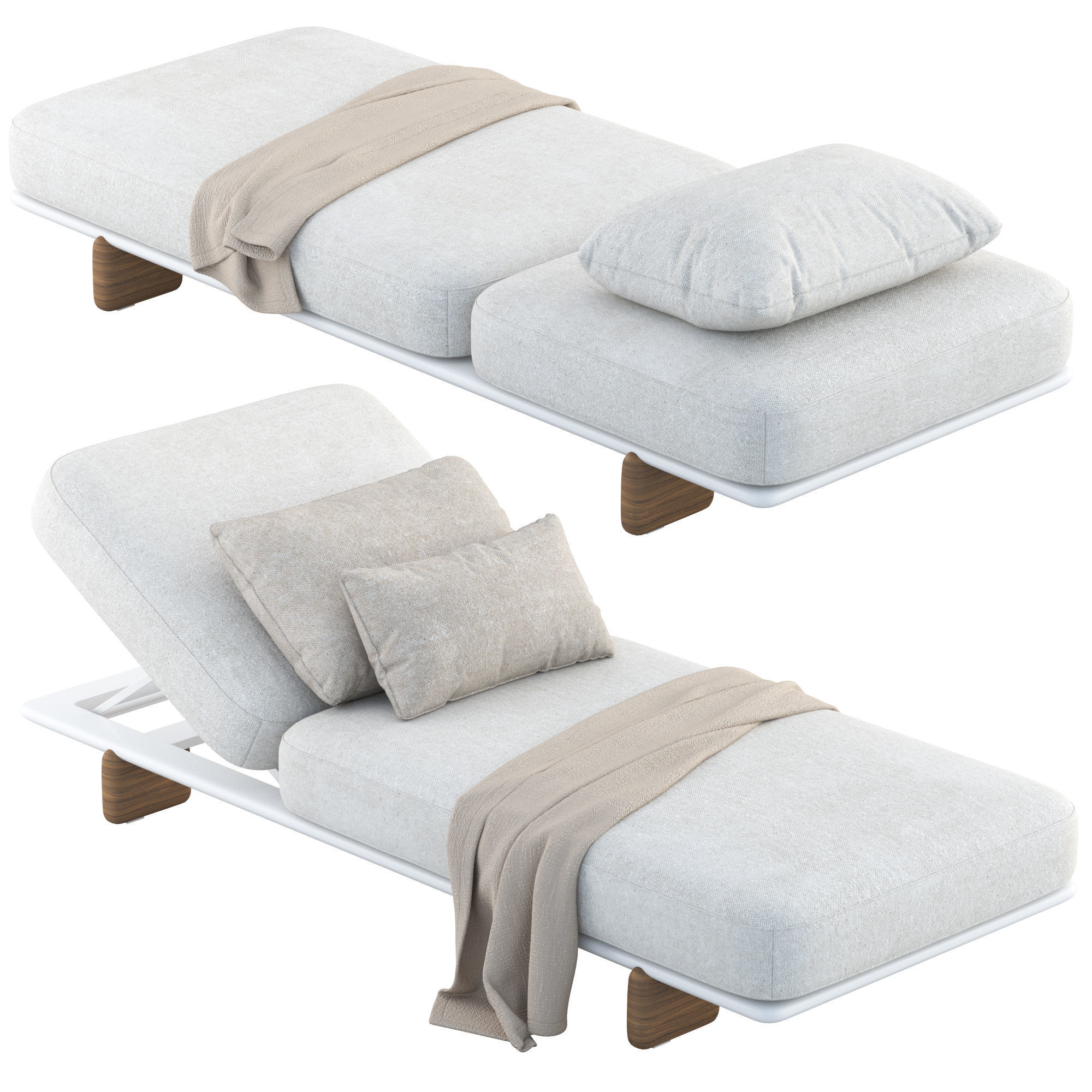 Milos Sun Lounger by Jean-Marie Massaud 3D model_4