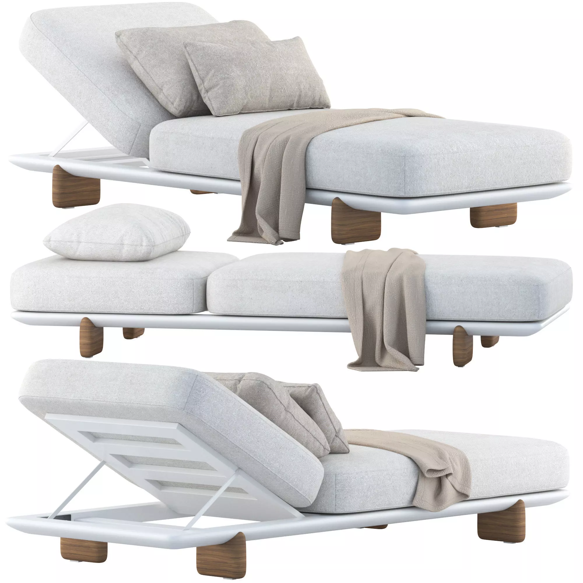 Milos Sun Lounger by Jean-Marie Massaud 3D model_0