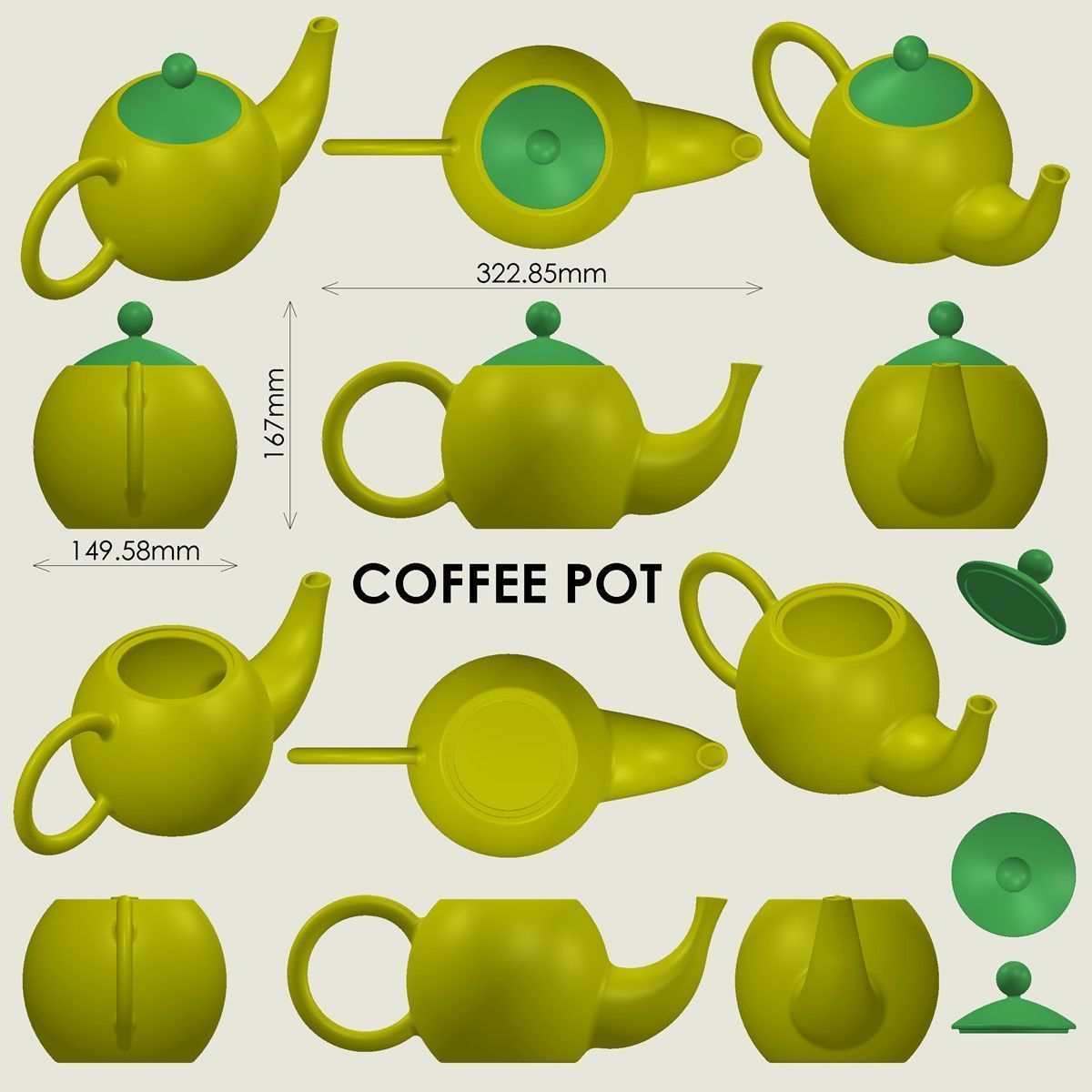 Coffee Pot 3D print model_3