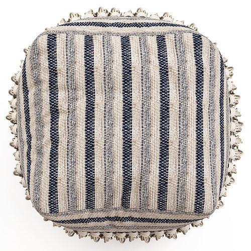 Network Rugs Bone Fringed Wool Ottoman 3D model 4