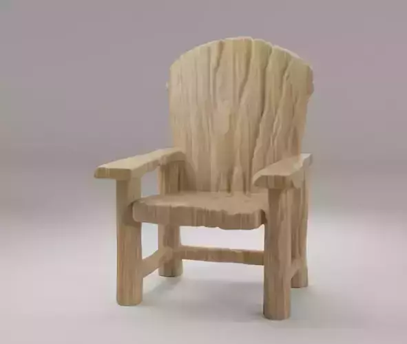 Stylized wooden Chair 3d Model