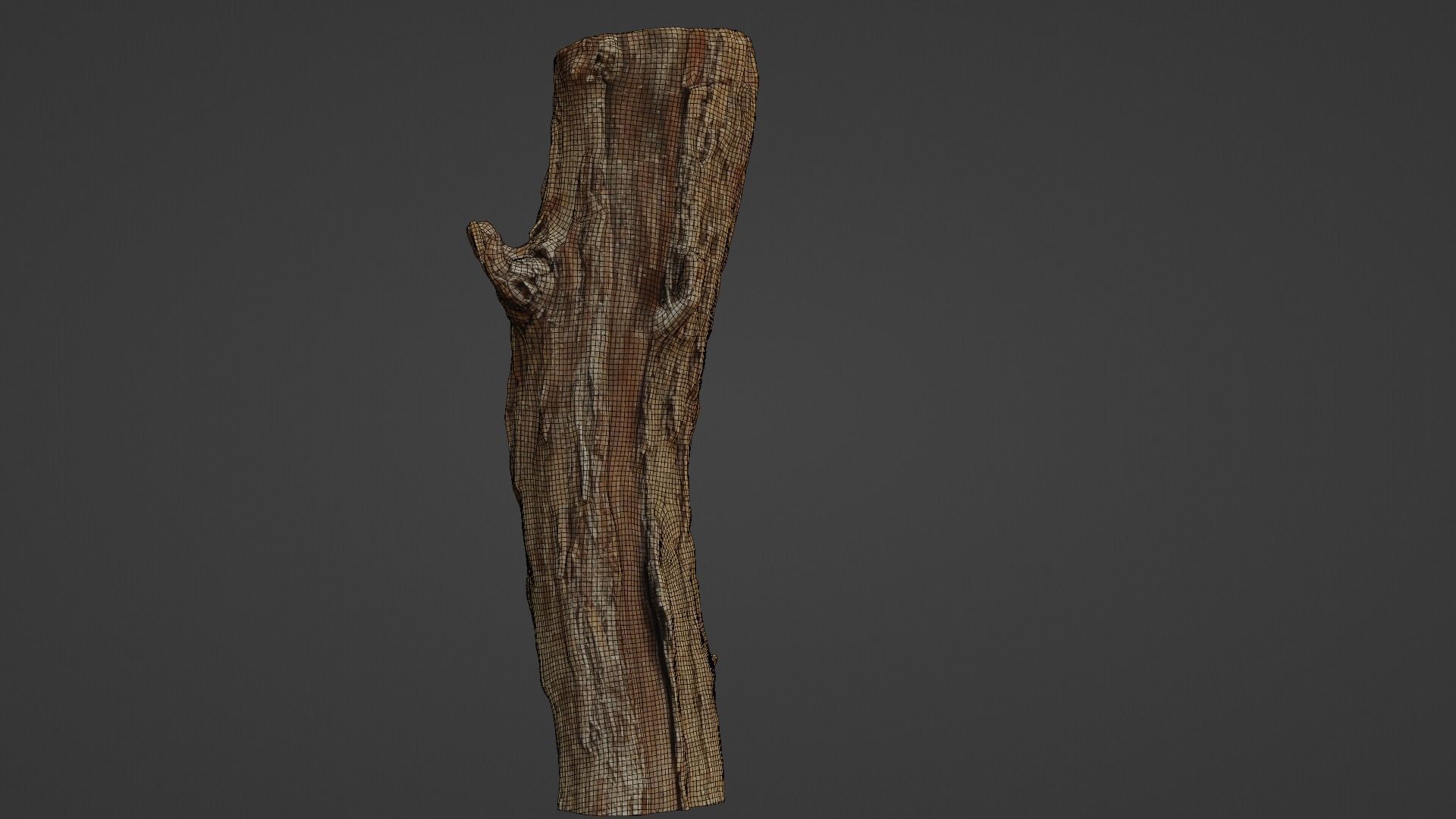 Log stump scan Low-poly 3D model_2
