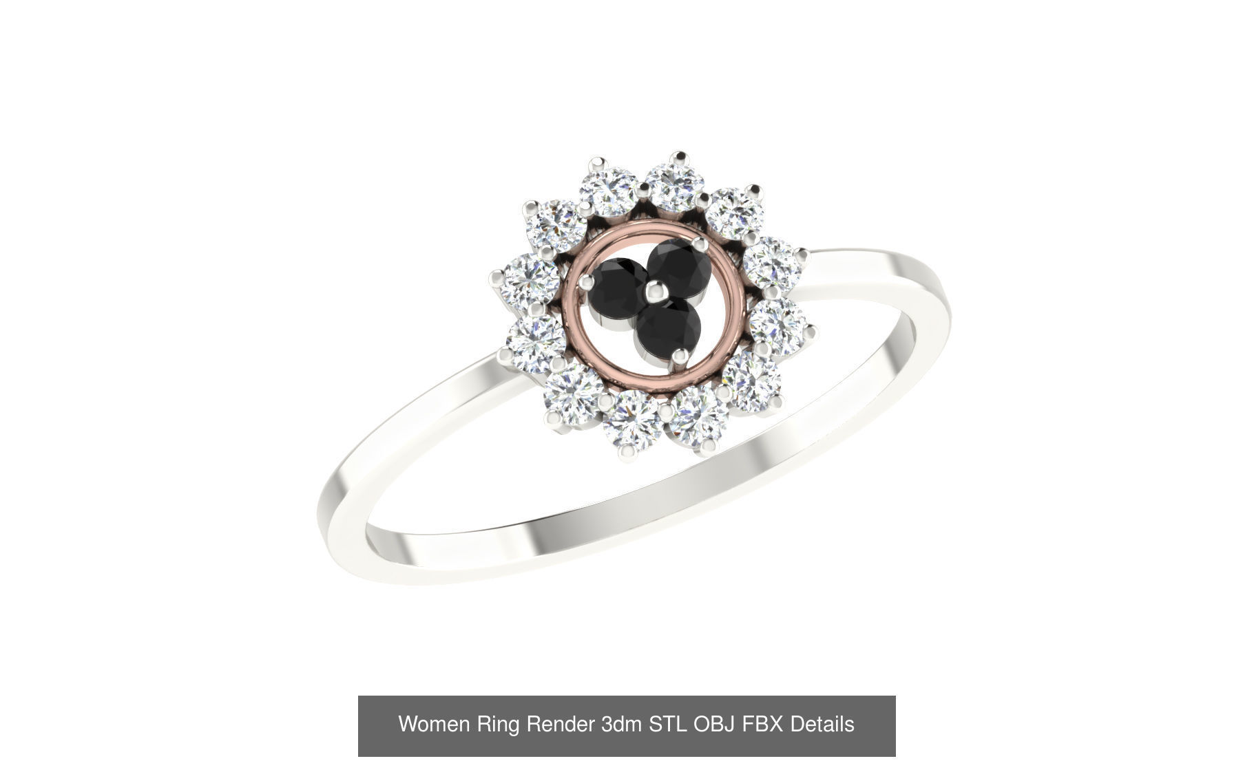 36 Women Ring Render 3dm STL OBJ FBX Details Collection _33