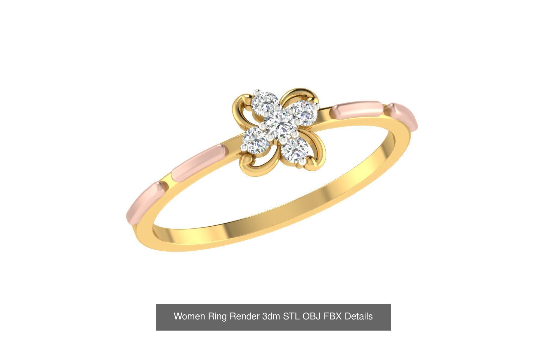 36 Women Ring Render 3dm STL OBJ FBX Details Collection _39