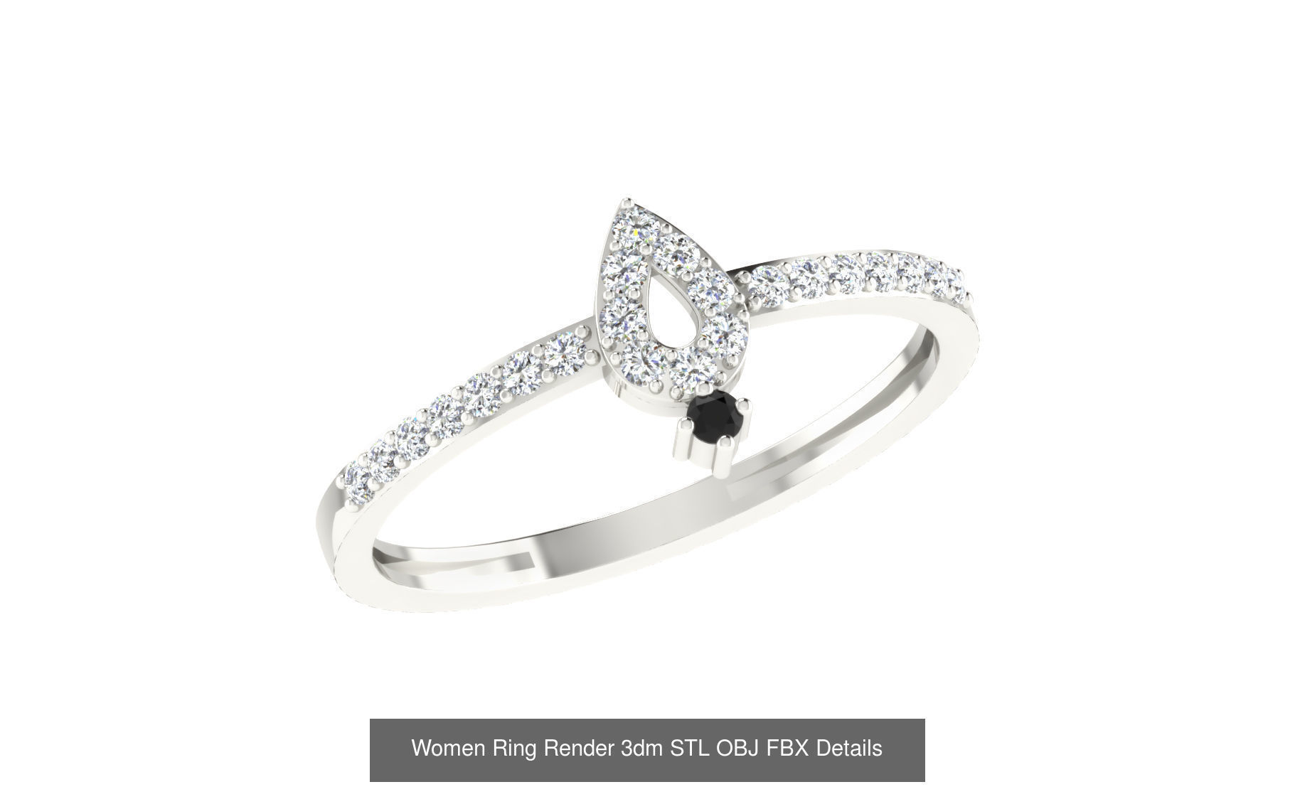 36 Women Ring Render 3dm STL OBJ FBX Details Collection _16