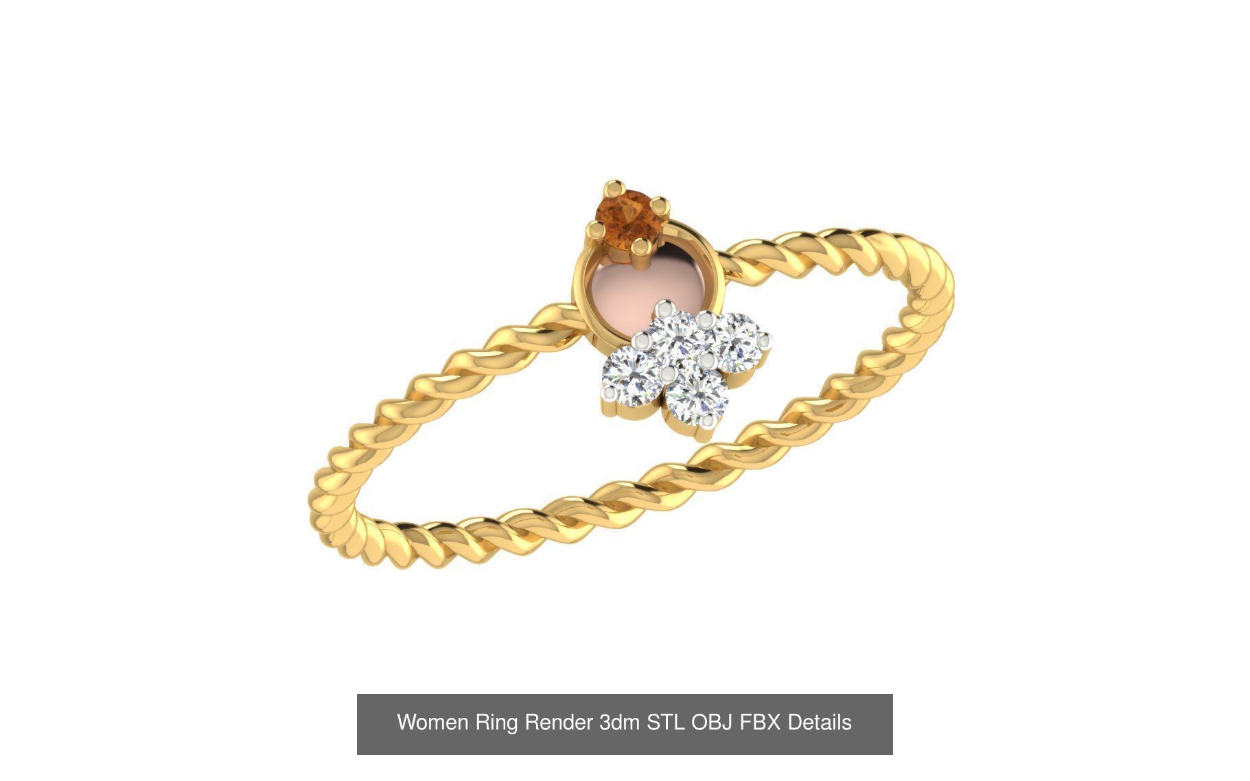 36 Women Ring Render 3dm STL OBJ FBX Details Collection _32
