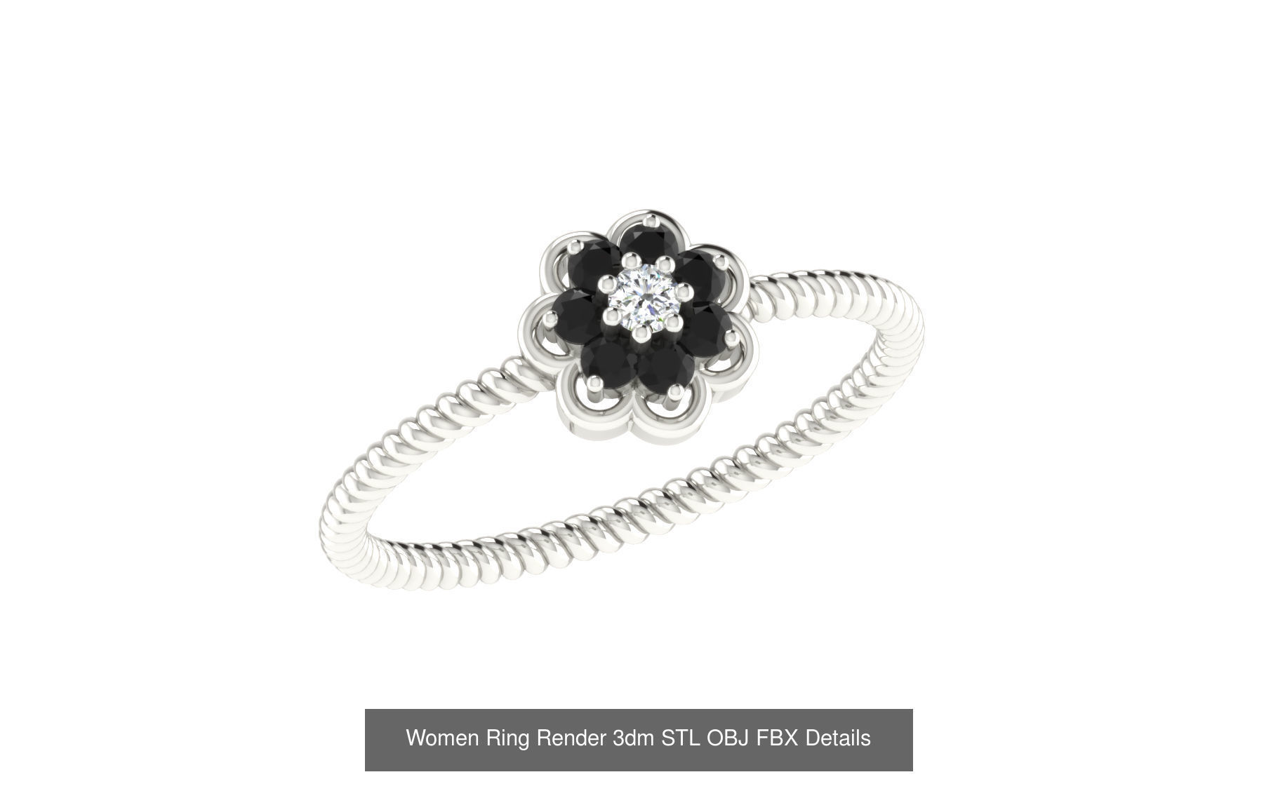 36 Women Ring Render 3dm STL OBJ FBX Details Collection _25