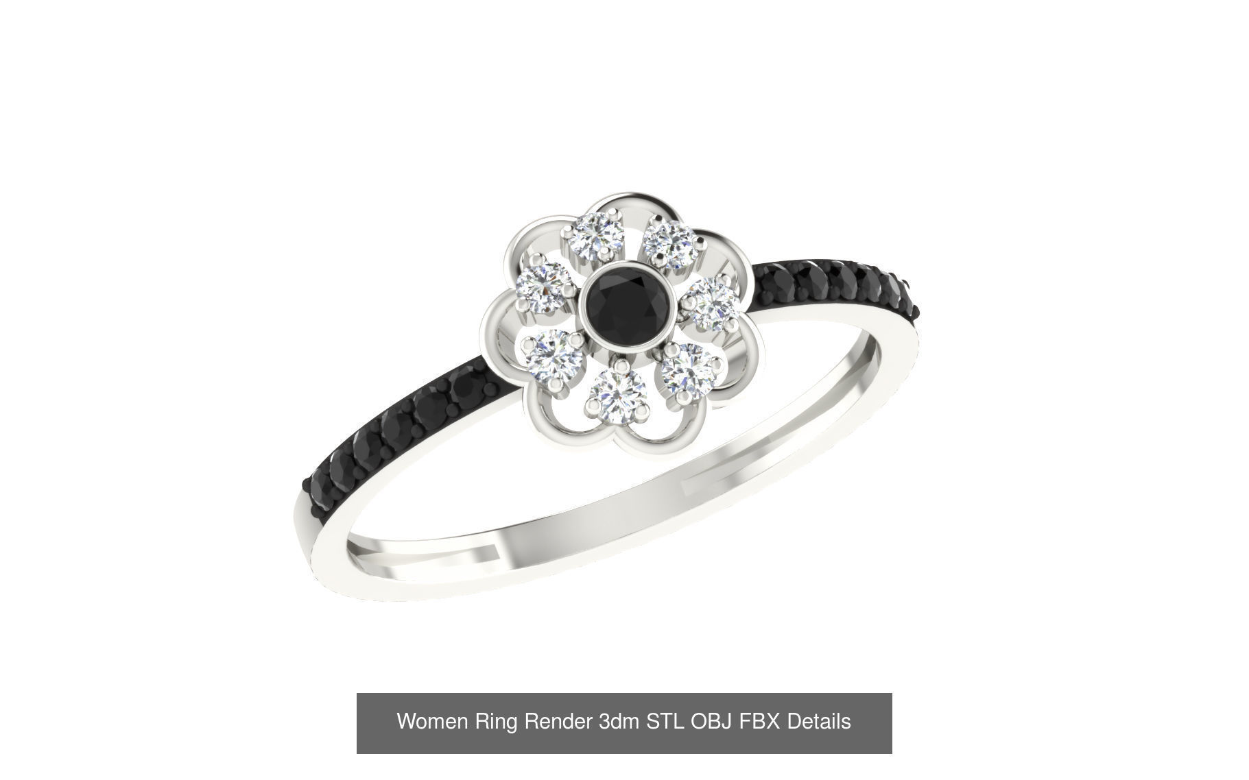 36 Women Ring Render 3dm STL OBJ FBX Details Collection _8