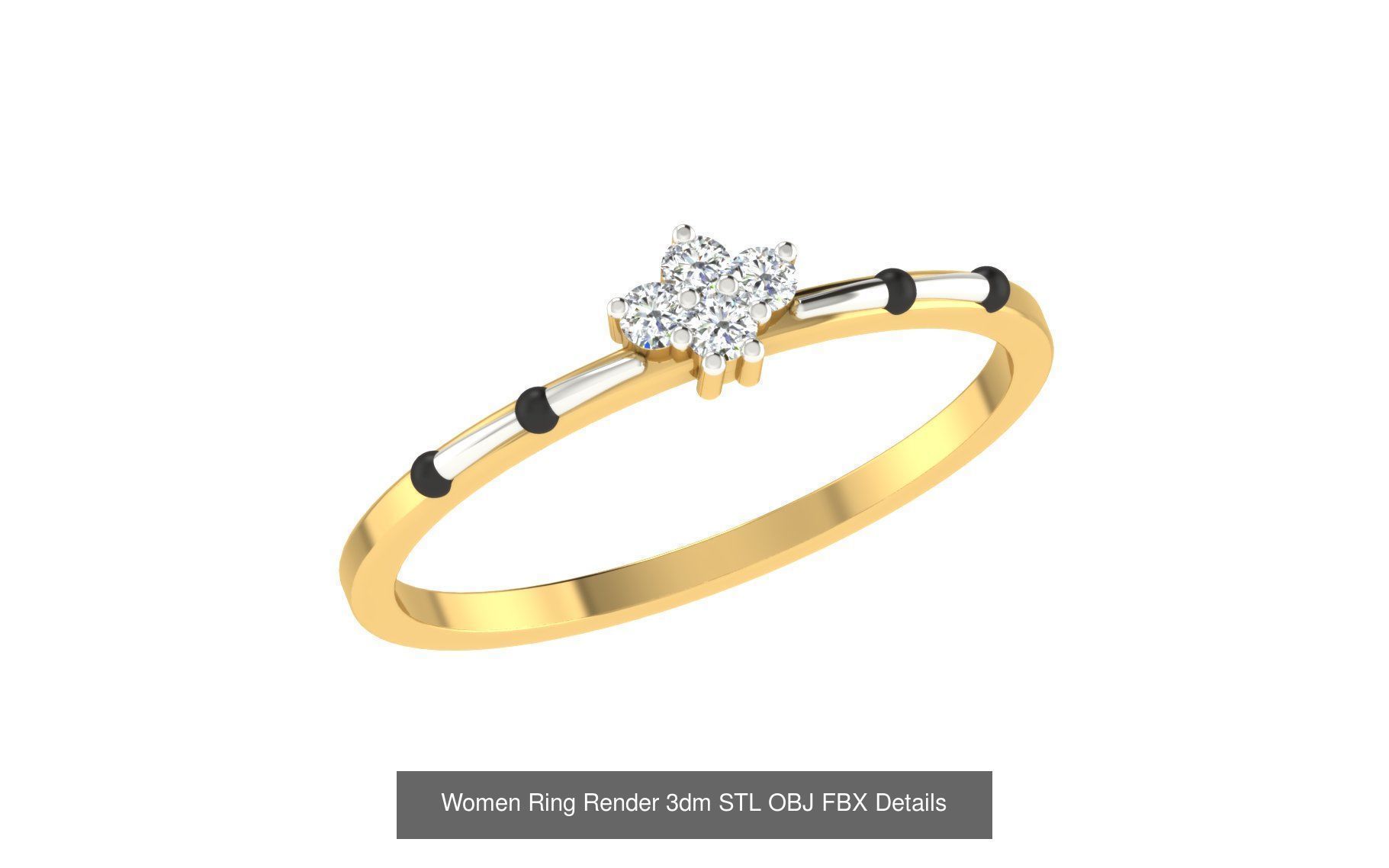 36 Women Ring Render 3dm STL OBJ FBX Details Collection _36