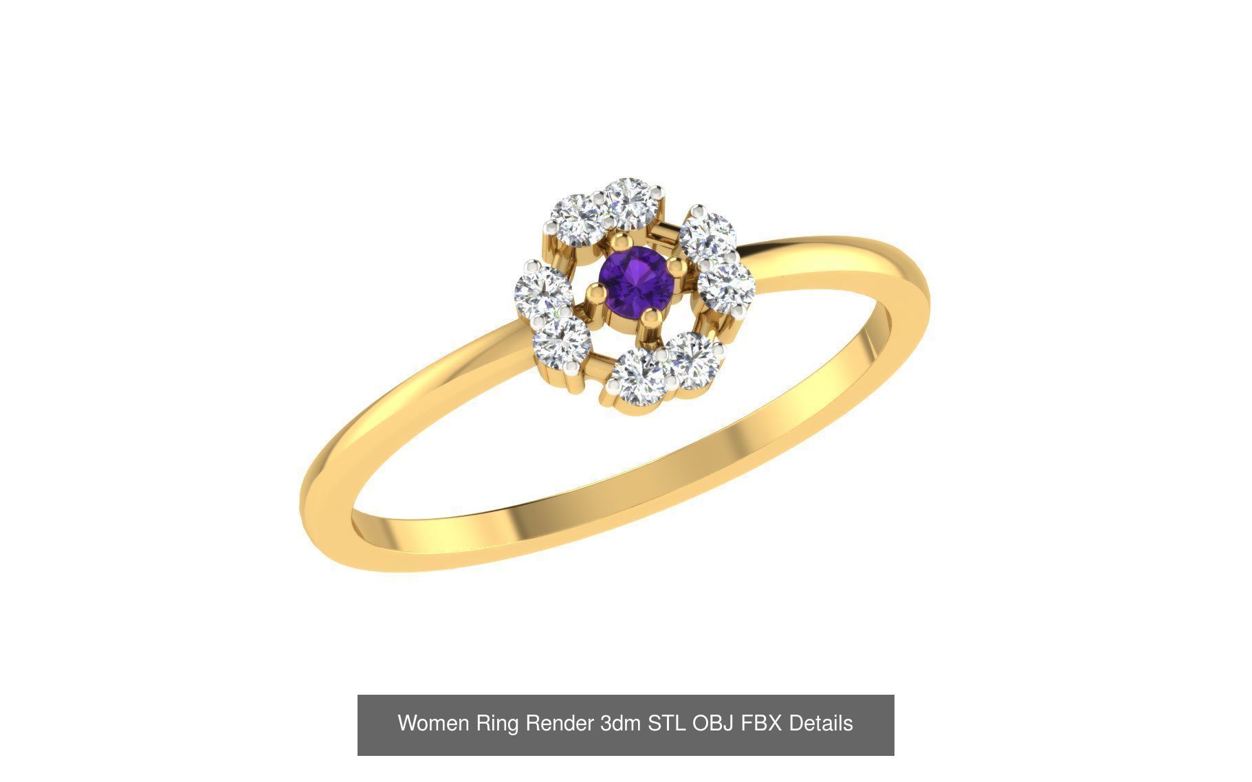 36 Women Ring Render 3dm STL OBJ FBX Details Collection _34