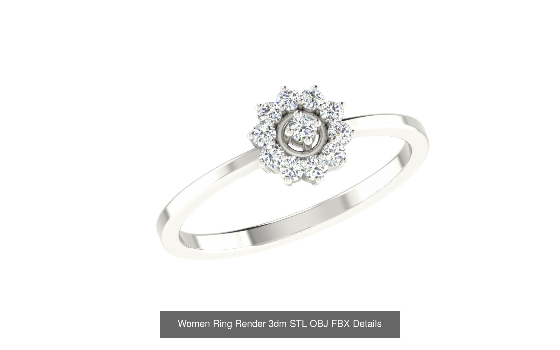 36 Women Ring Render 3dm STL OBJ FBX Details Collection _26