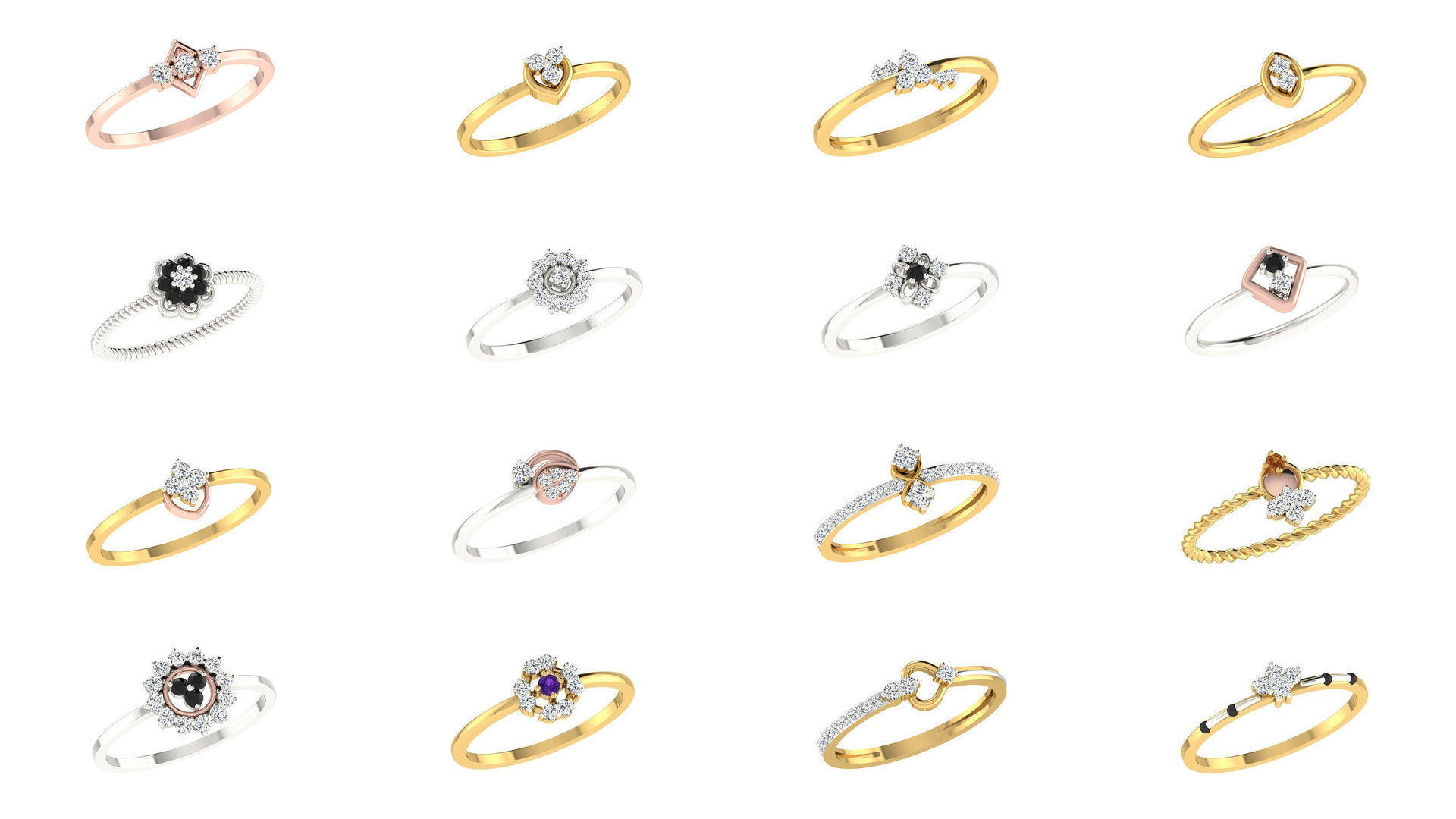 36 Women Ring Render 3dm STL OBJ FBX Details Collection _1