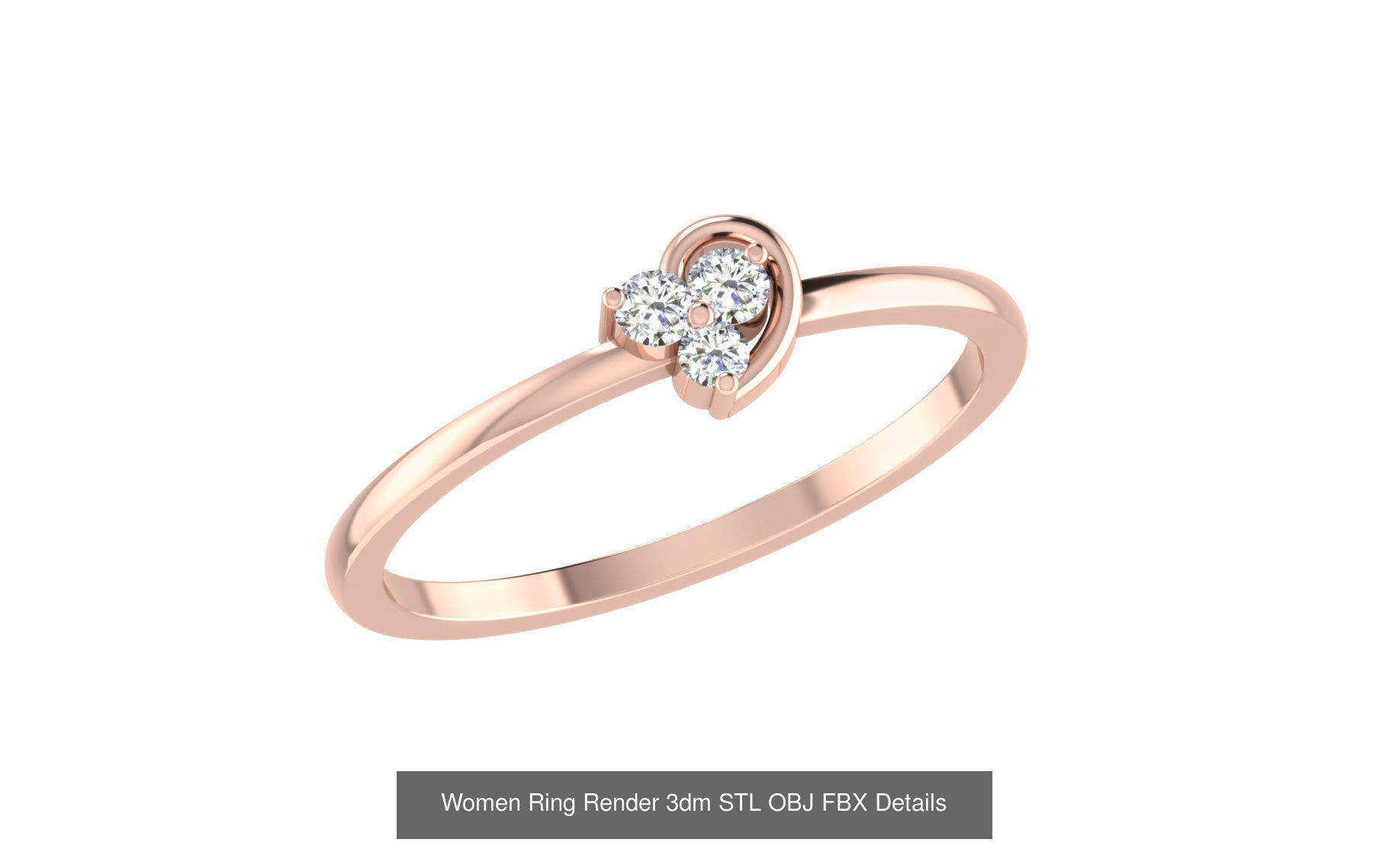 36 Women Ring Render 3dm STL OBJ FBX Details Collection _7
