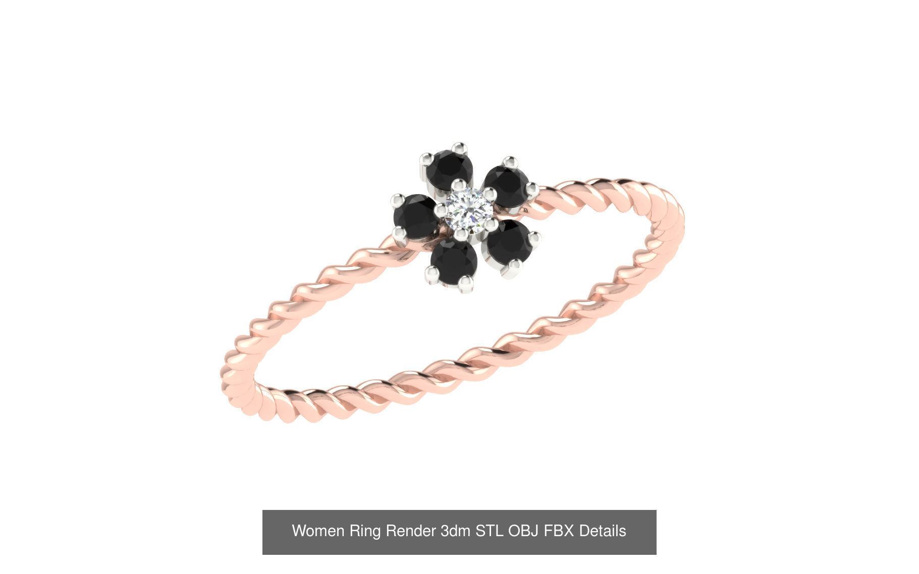 36 Women Ring Render 3dm STL OBJ FBX Details Collection _10