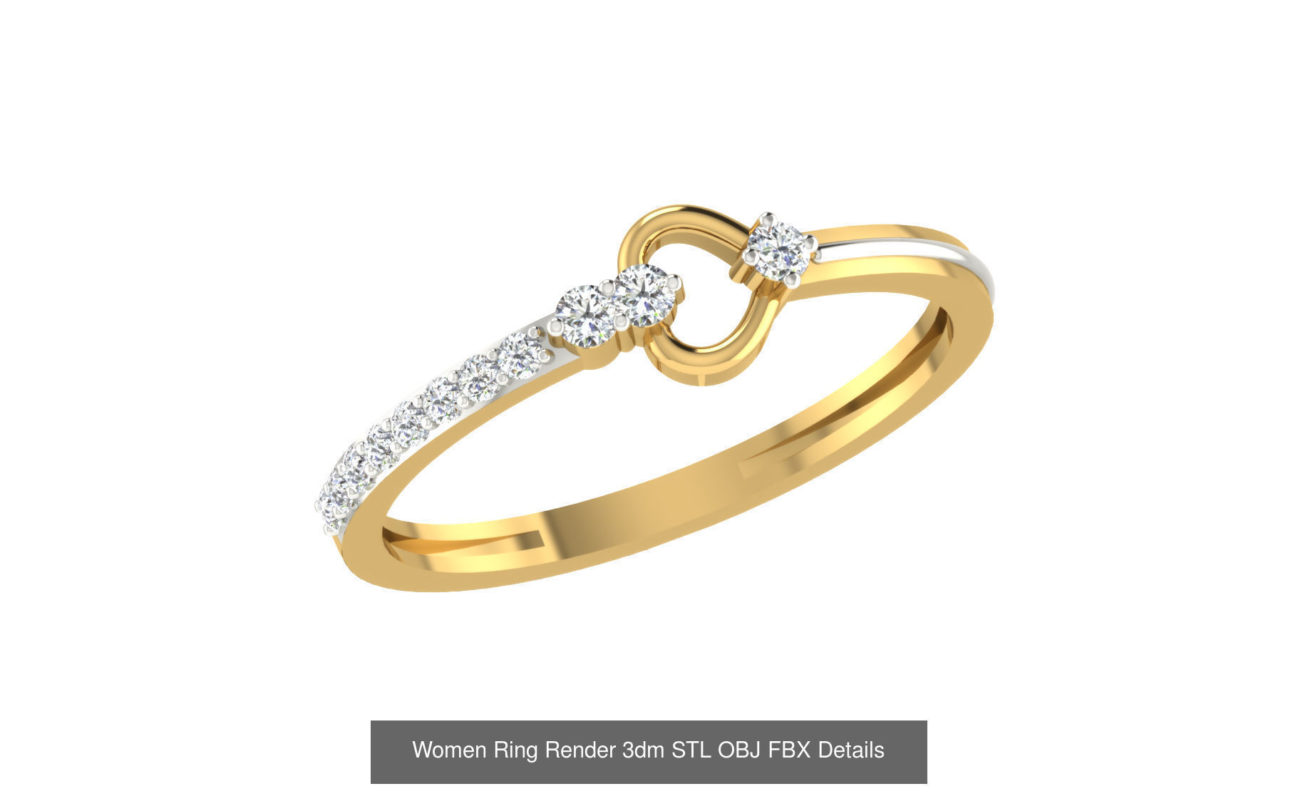 36 Women Ring Render 3dm STL OBJ FBX Details Collection _35