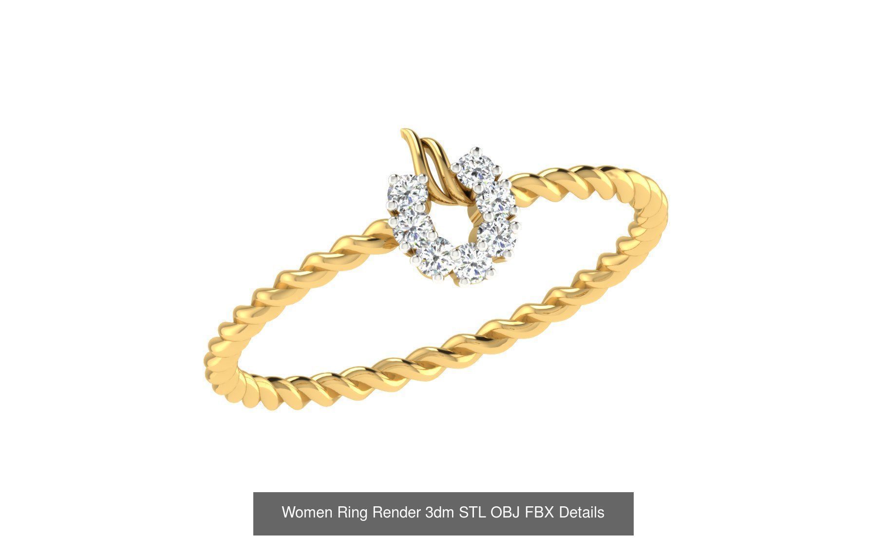 36 Women Ring Render 3dm STL OBJ FBX Details Collection _18