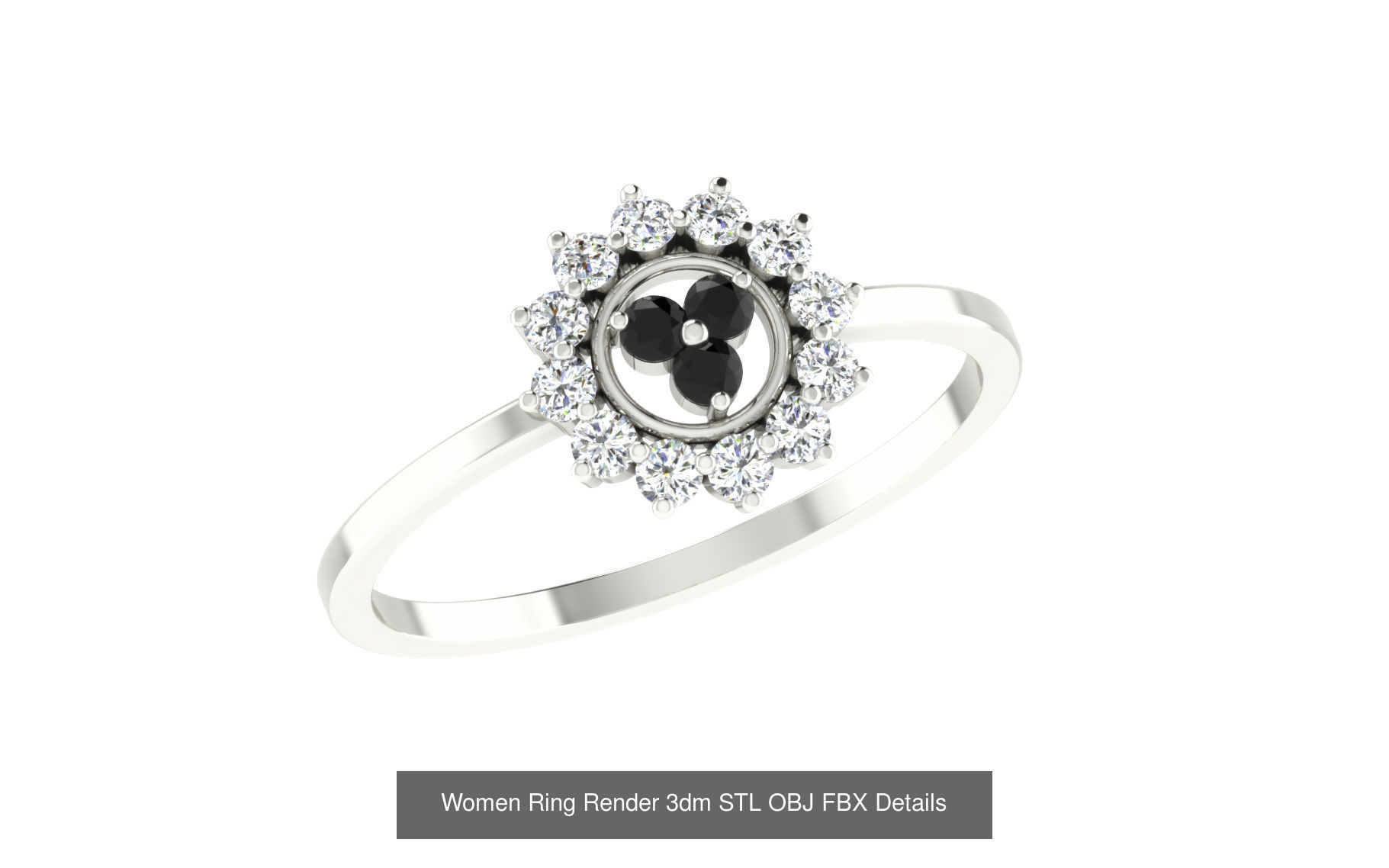 36 Women Ring Render 3dm STL OBJ FBX Details Collection _9
