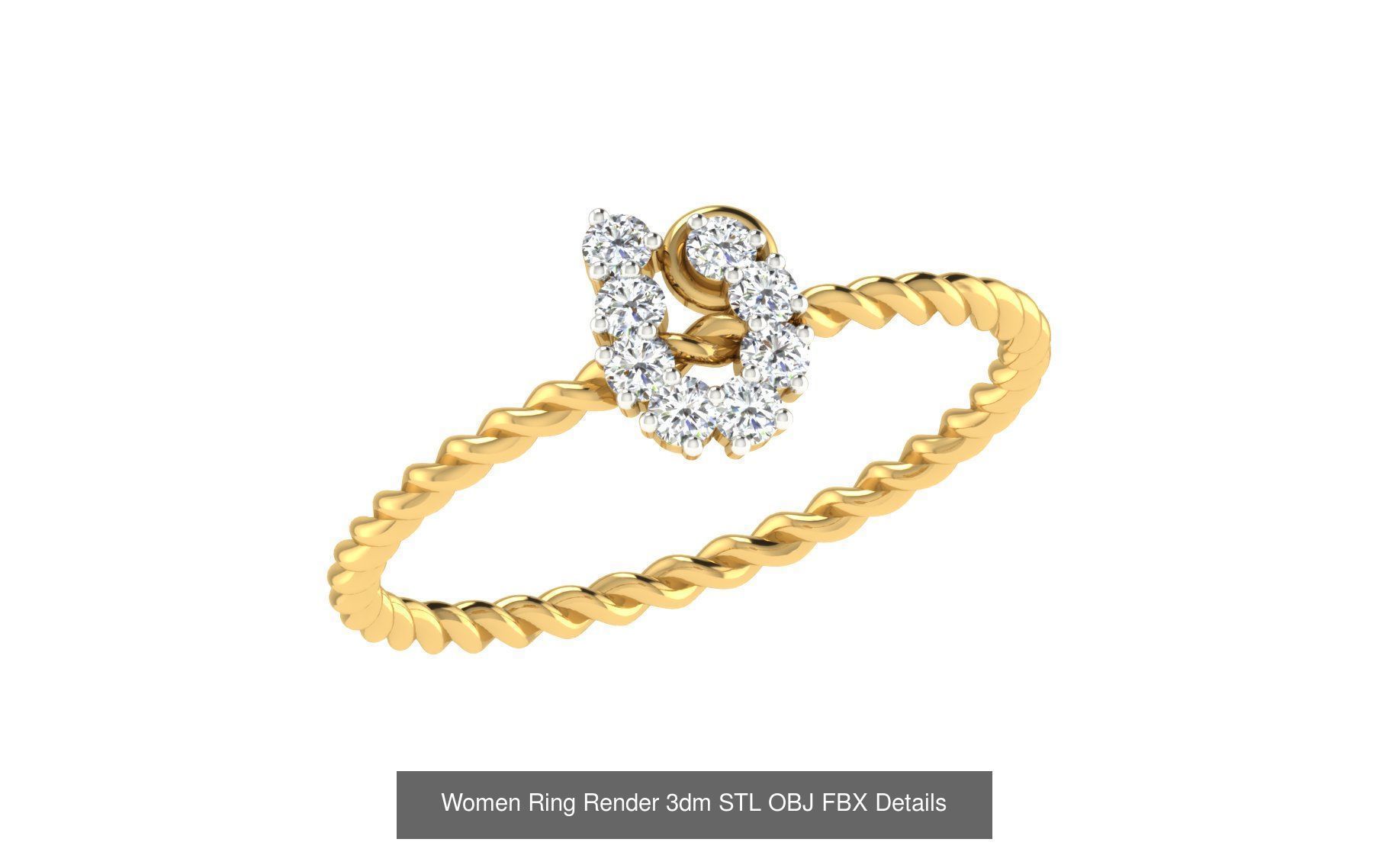 36 Women Ring Render 3dm STL OBJ FBX Details Collection _40