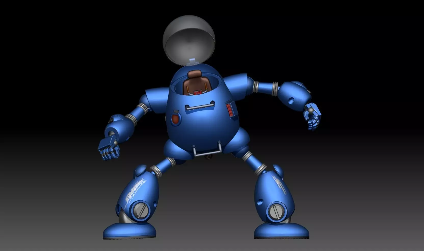 Red Ribbon Army Robot model kit articulate 3D print model_0