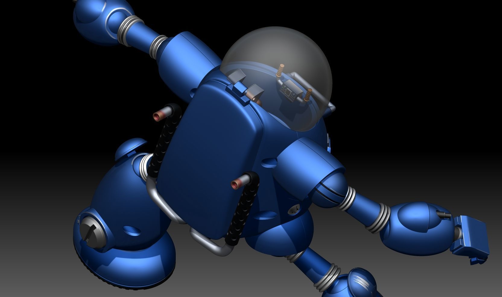 Red Ribbon Army Robot model kit articulate 3D print model_4