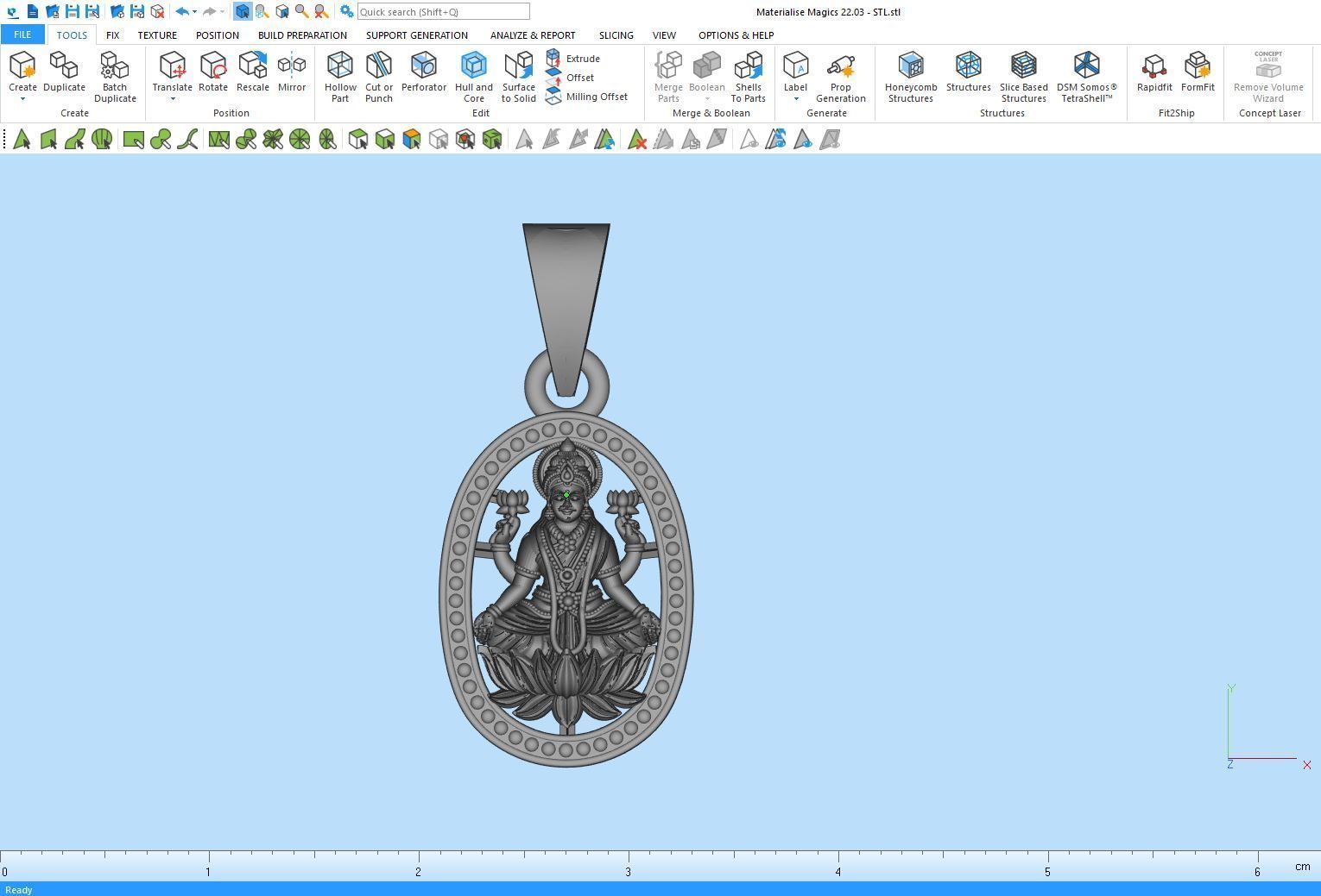 Round Laxmi Pendant - 0058 3D print model_7
