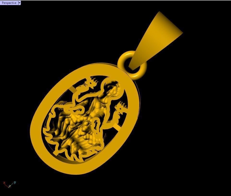 Round Laxmi Pendant - 0058 3D print model_6