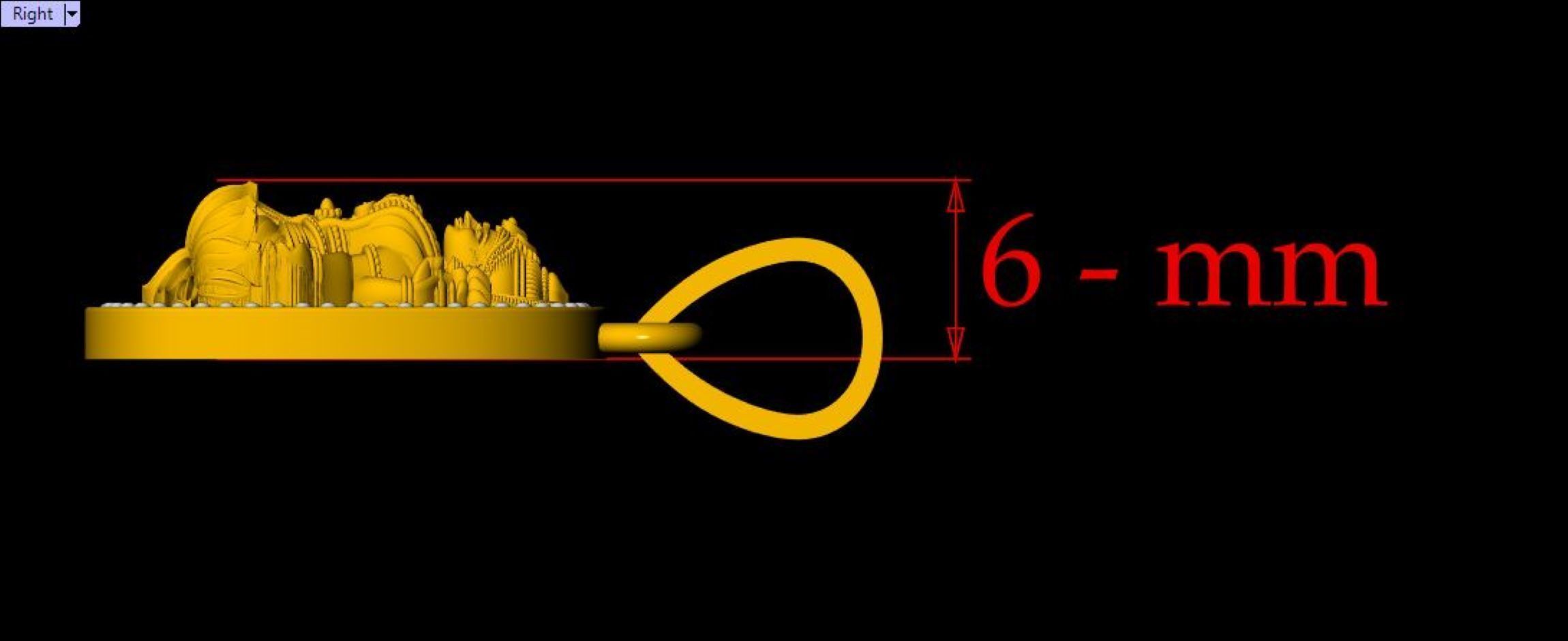 Round Laxmi Pendant - 0058 3D print model_4