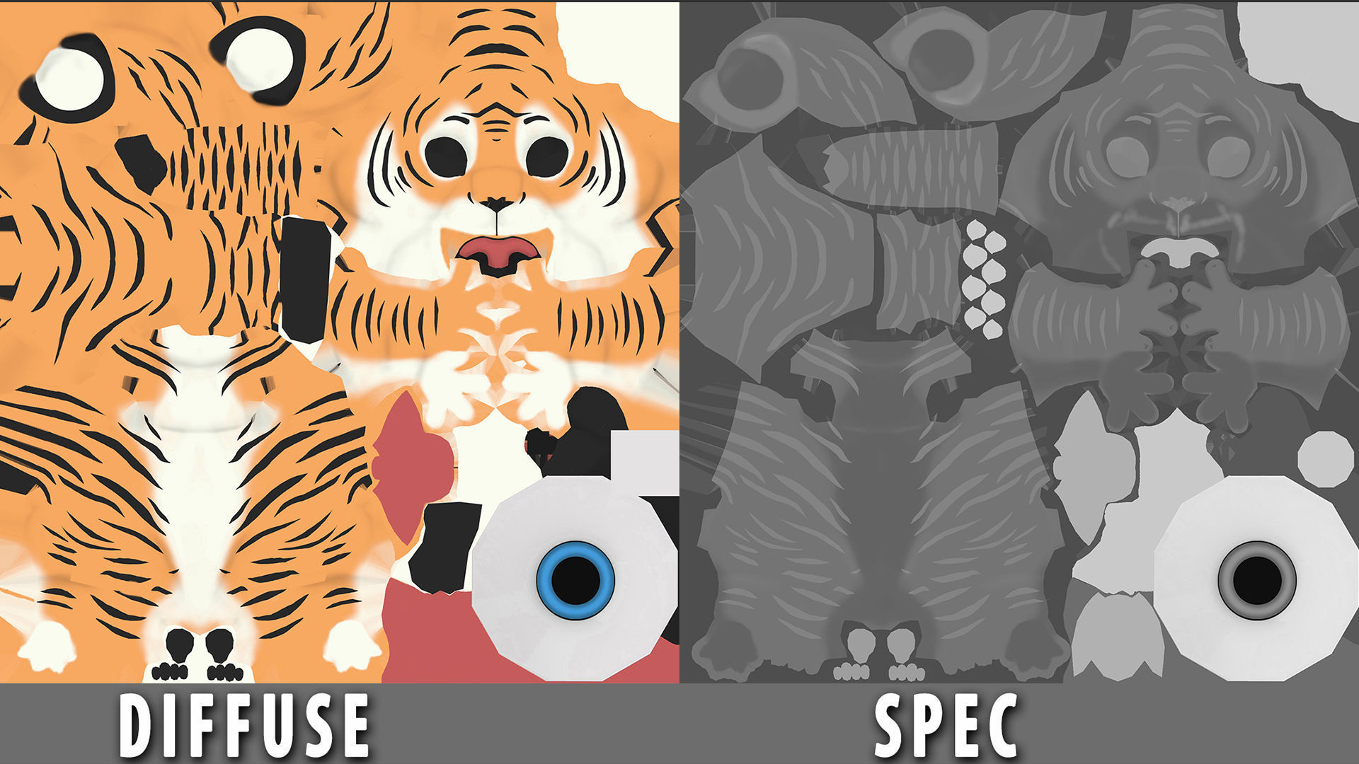 Tiger Cartoon Low-poly 3D model_8