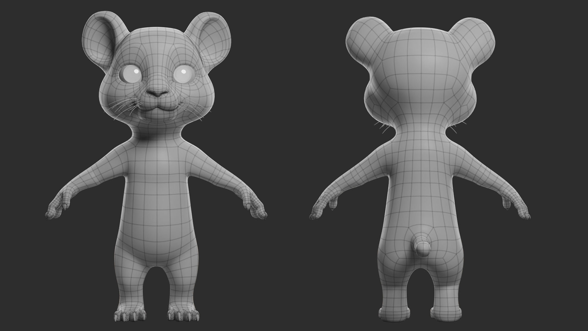 Tiger Cartoon Low-poly 3D model_3