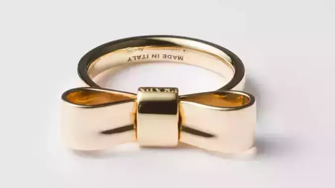 Eternal Gold Bow signet ring prada ring 