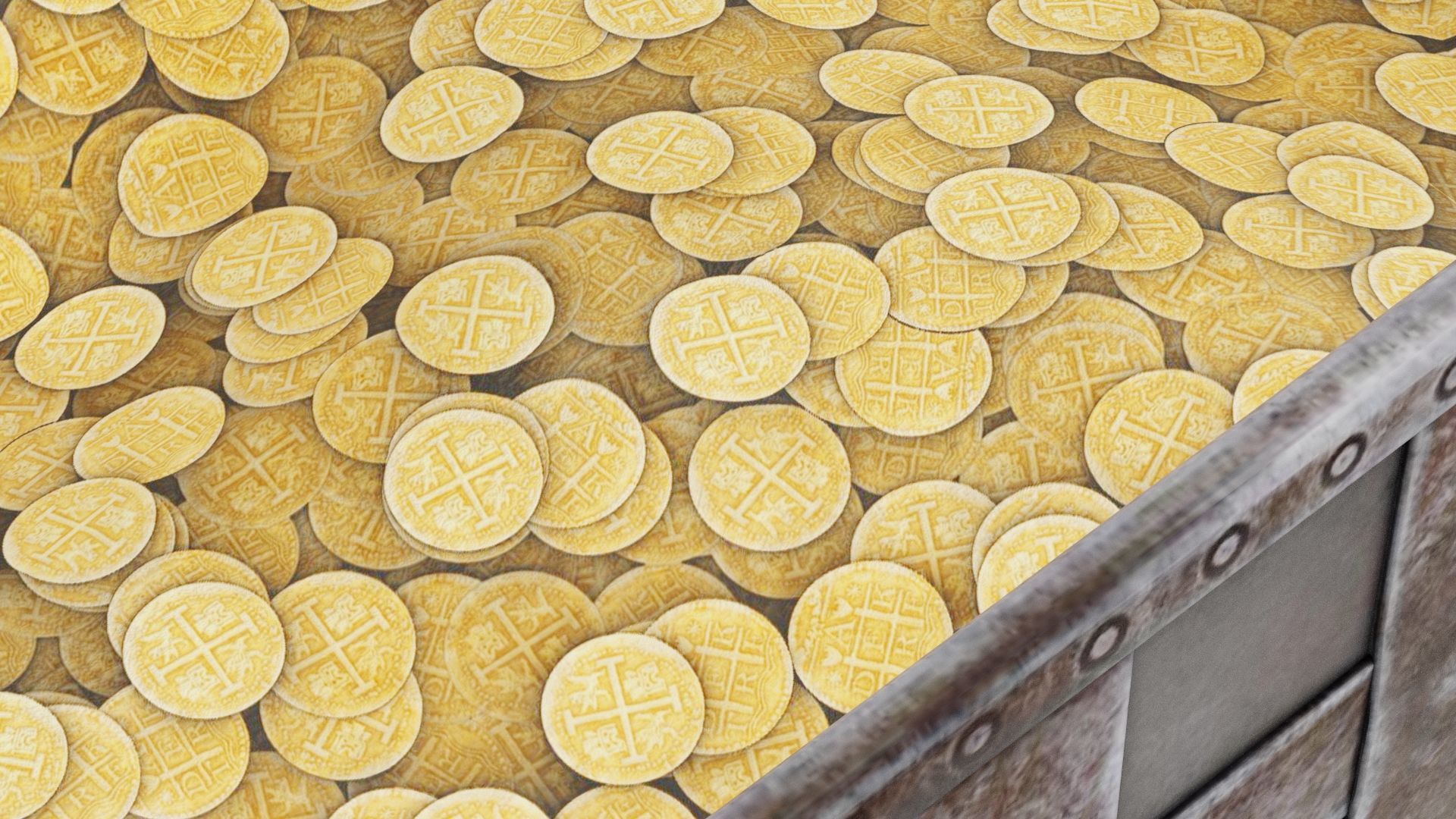 Treasure Chest Low-poly 3D model_4