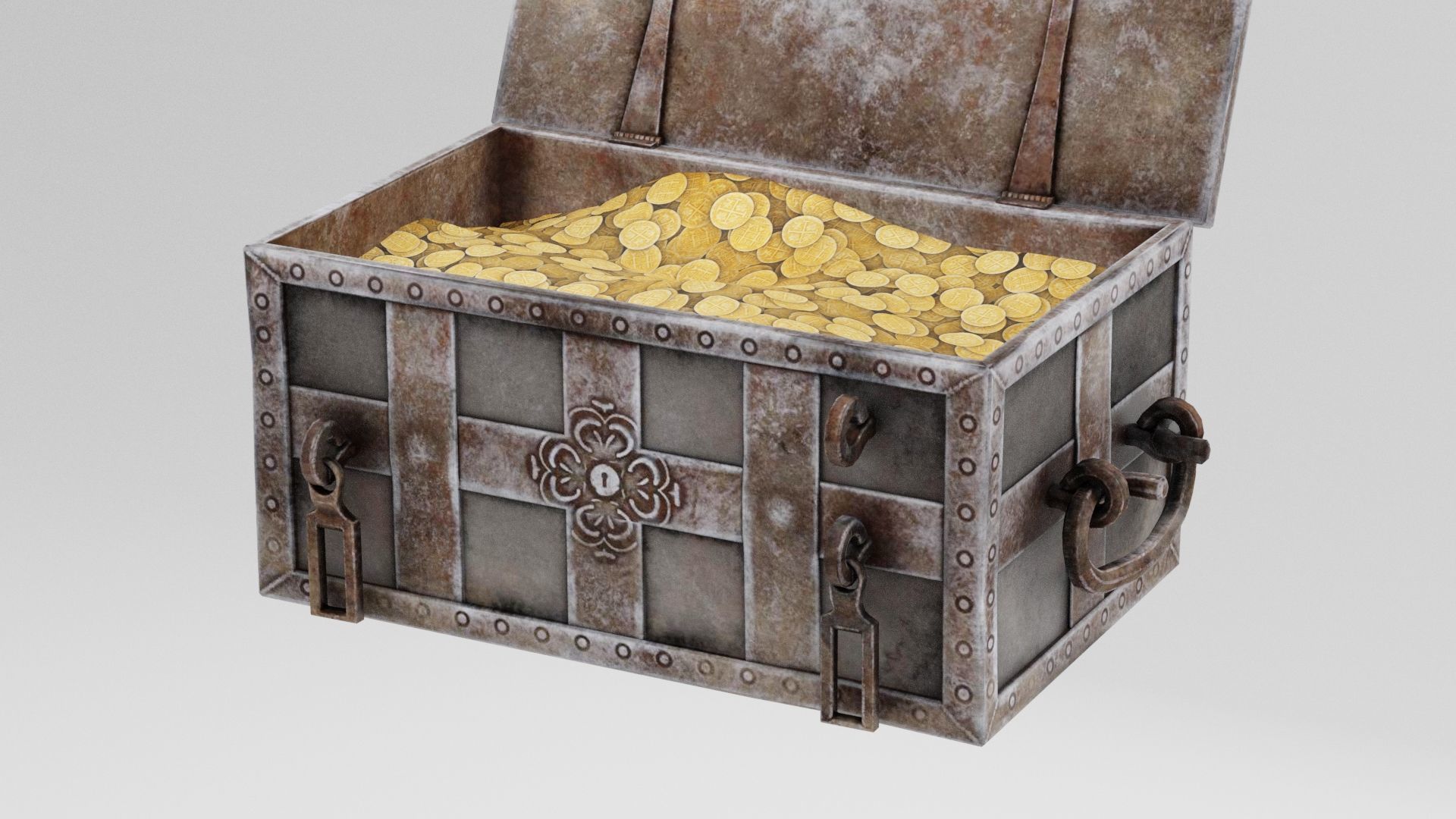 Treasure Chest Low-poly 3D model_1
