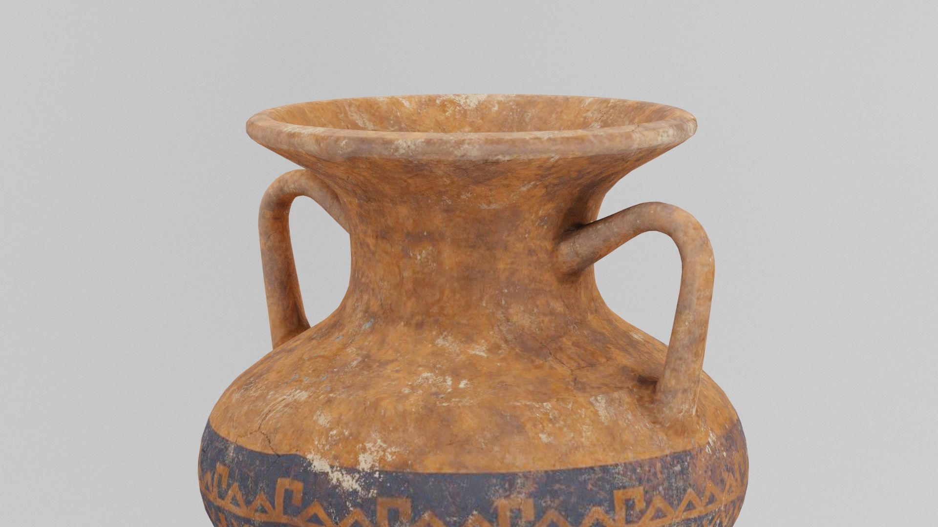 Rounded Clay Pot Low-poly 3D model_1