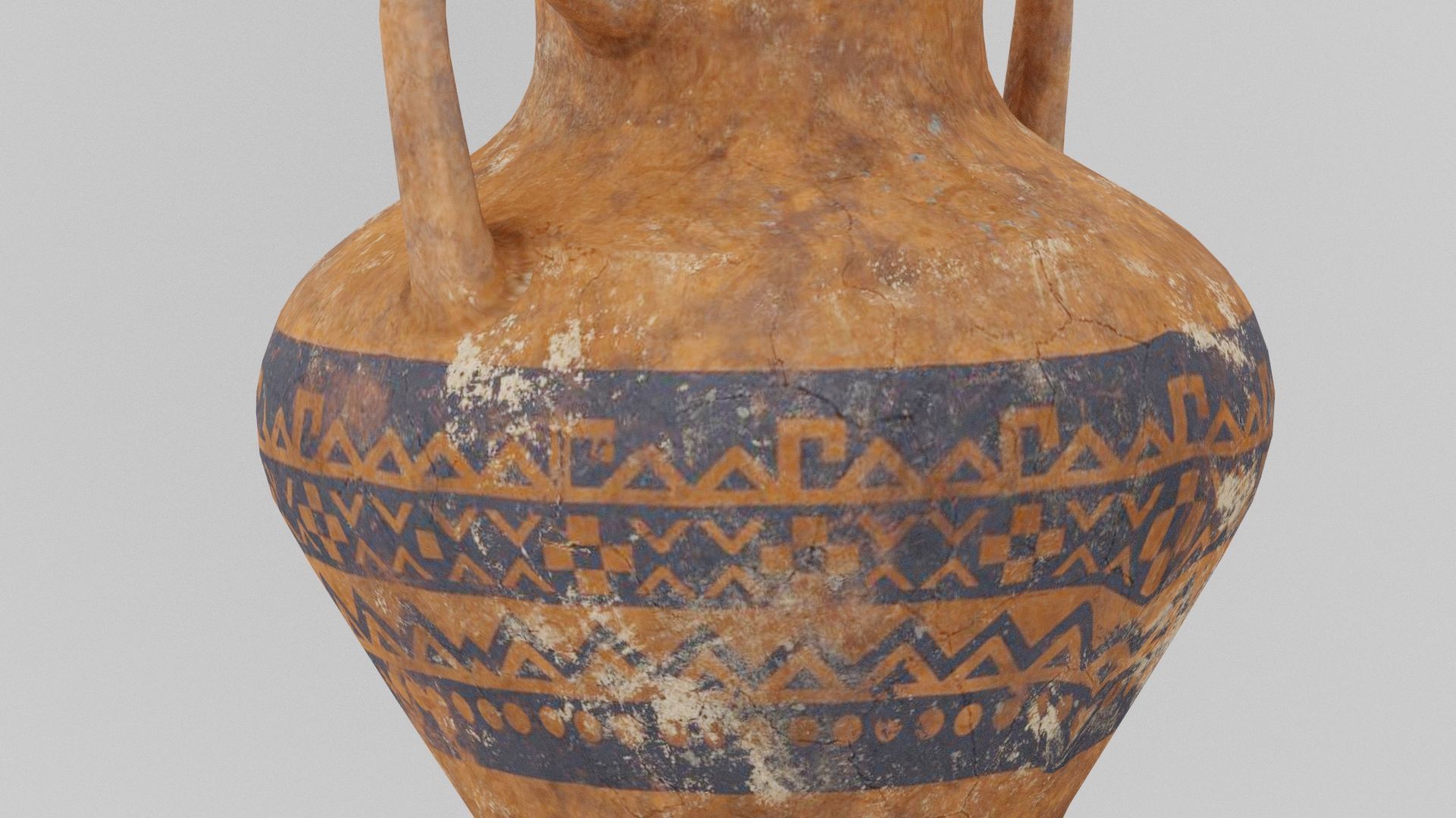 Rounded Clay Pot Low-poly 3D model_3