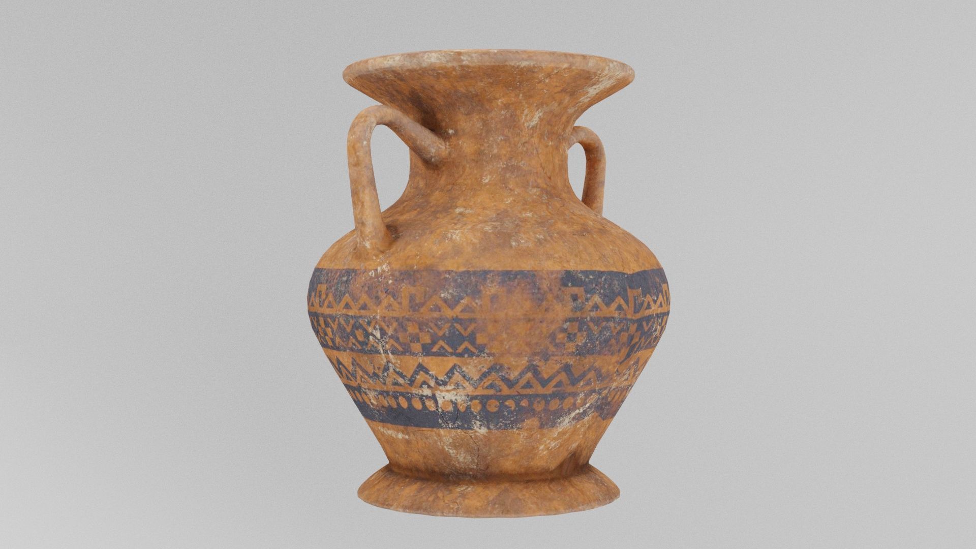 Rounded Clay Pot Low-poly 3D model_5