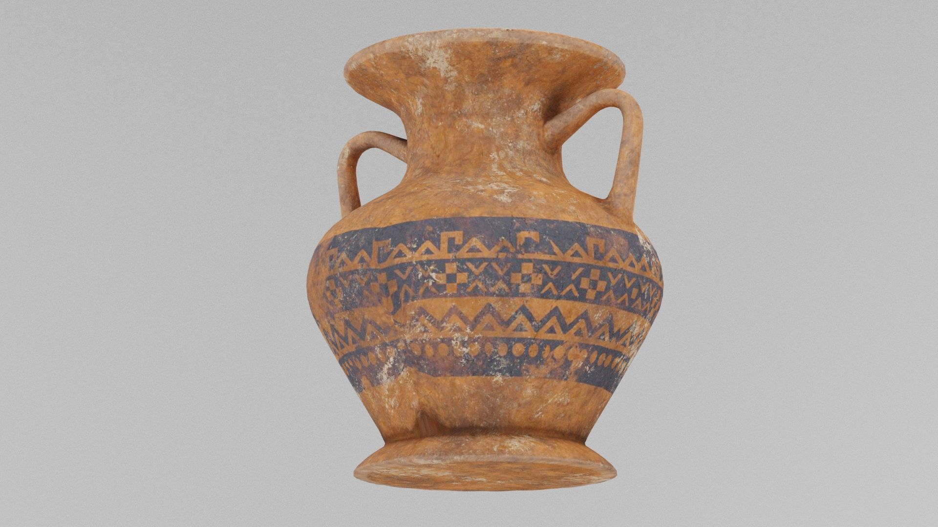 Rounded Clay Pot Low-poly 3D model_2